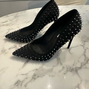 Steve Madden Vala Spike Black Heels 8.5